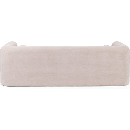 Mitchell Sofa by Four Hands in piermont sand. Made from 100% polyester, eucalyptus plywood, 100% polypropylene in a transitional style.
