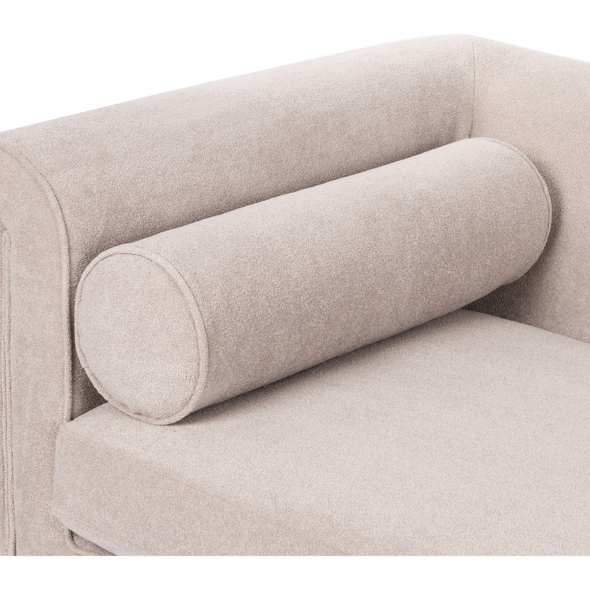 Mitchell Sofa by Four Hands in piermont sand. Made from 100% polyester, eucalyptus plywood, 100% polypropylene in a transitional style.
