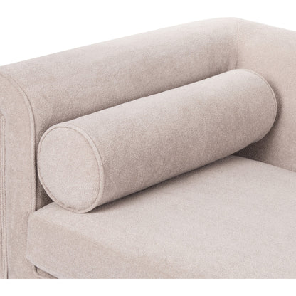 Mitchell Sofa by Four Hands in piermont sand. Made from 100% polyester, eucalyptus plywood, 100% polypropylene in a transitional style.