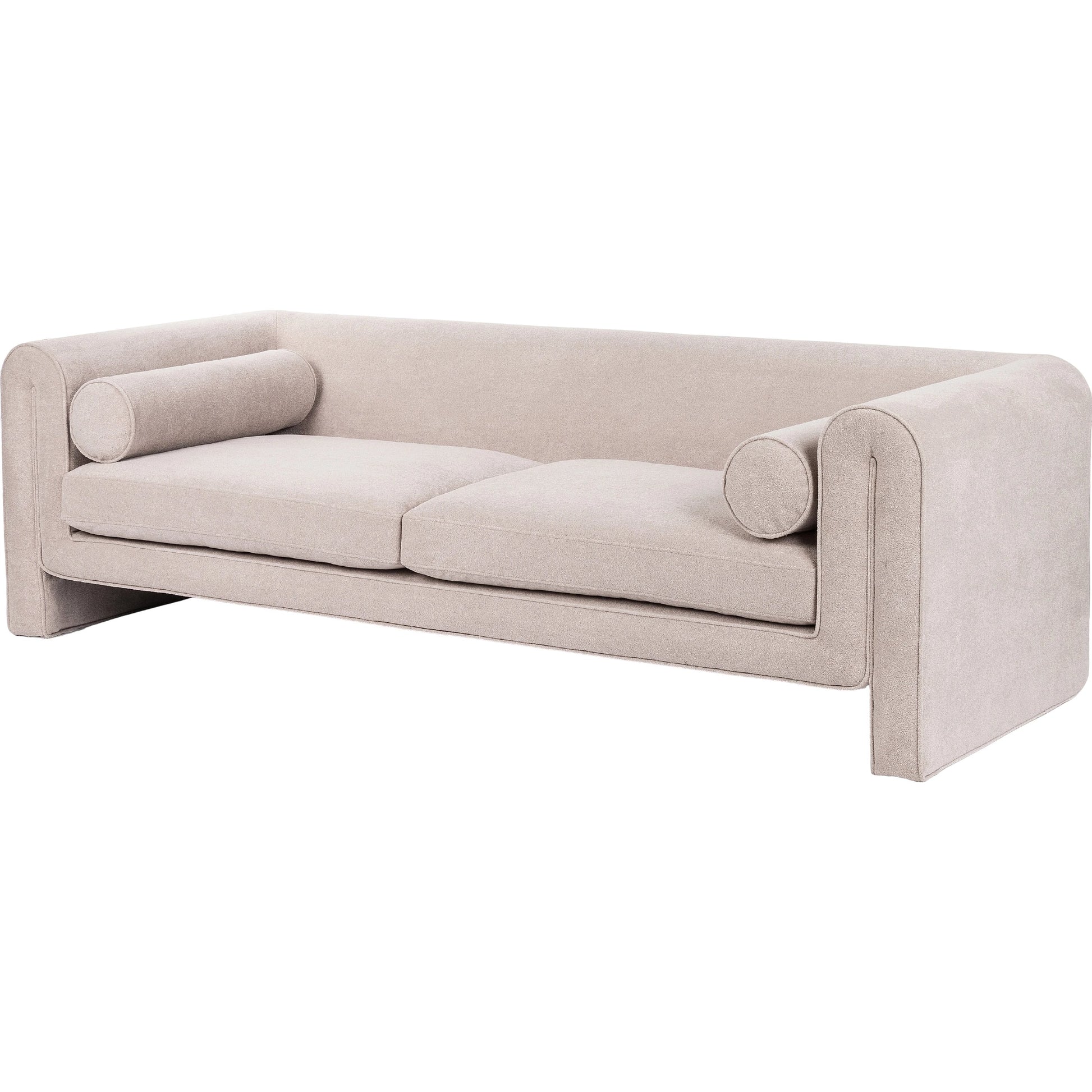 Mitchell Sofa by Four Hands in piermont sand. Made from 100% polyester, eucalyptus plywood, 100% polypropylene in a transitional style.
