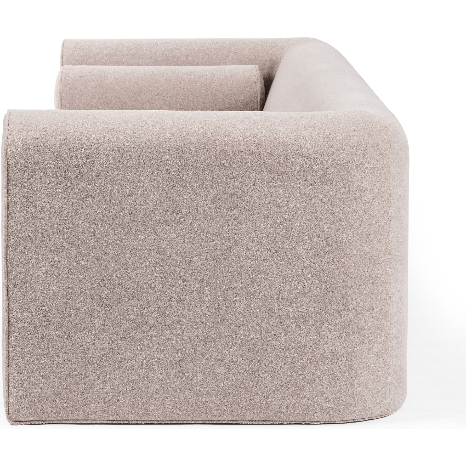 Mitchell Sofa by Four Hands in piermont sand. Made from 100% polyester, eucalyptus plywood, 100% polypropylene in a transitional style.