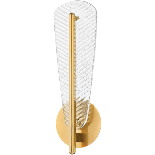 Passaic Wall Sconce by Hudson Valley in aged brass. Made from brass in a unique style.