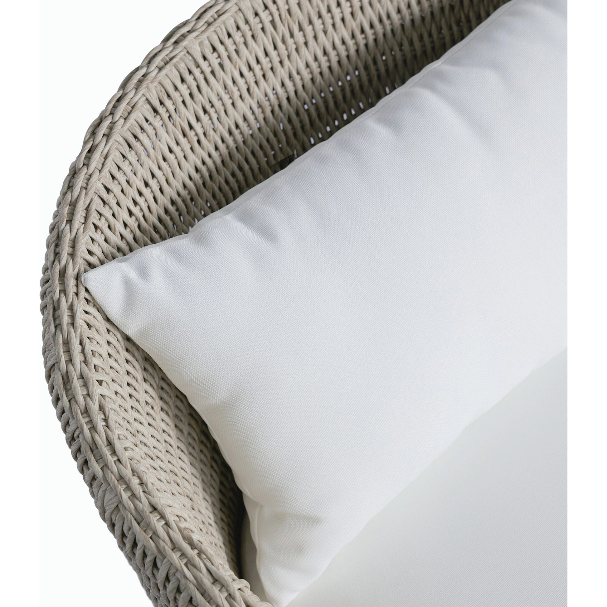Fae Outdoor Chair by Four Hands in stinson white. Made from 100% olefin, 100% polyethylene, 91% polyurethane foam pad, 9% polyester fiber batting in a modern style.