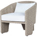 Fae Outdoor Chair by Four Hands in stinson white. Made from 100% olefin, 100% polyethylene, 91% polyurethane foam pad, 9% polyester fiber batting in a modern style.