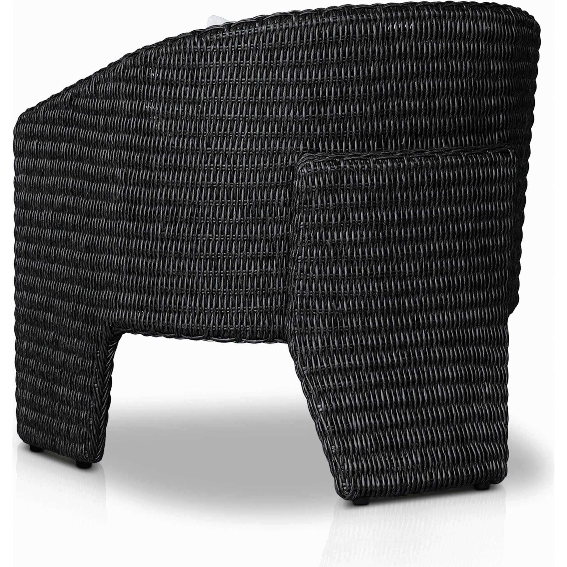 Fae Outdoor Chair by Four Hands in stinson white. Made from 100% olefin, 100% polyethylene, 91% polyurethane foam pad, 9% polyester fiber batting in a modern style.