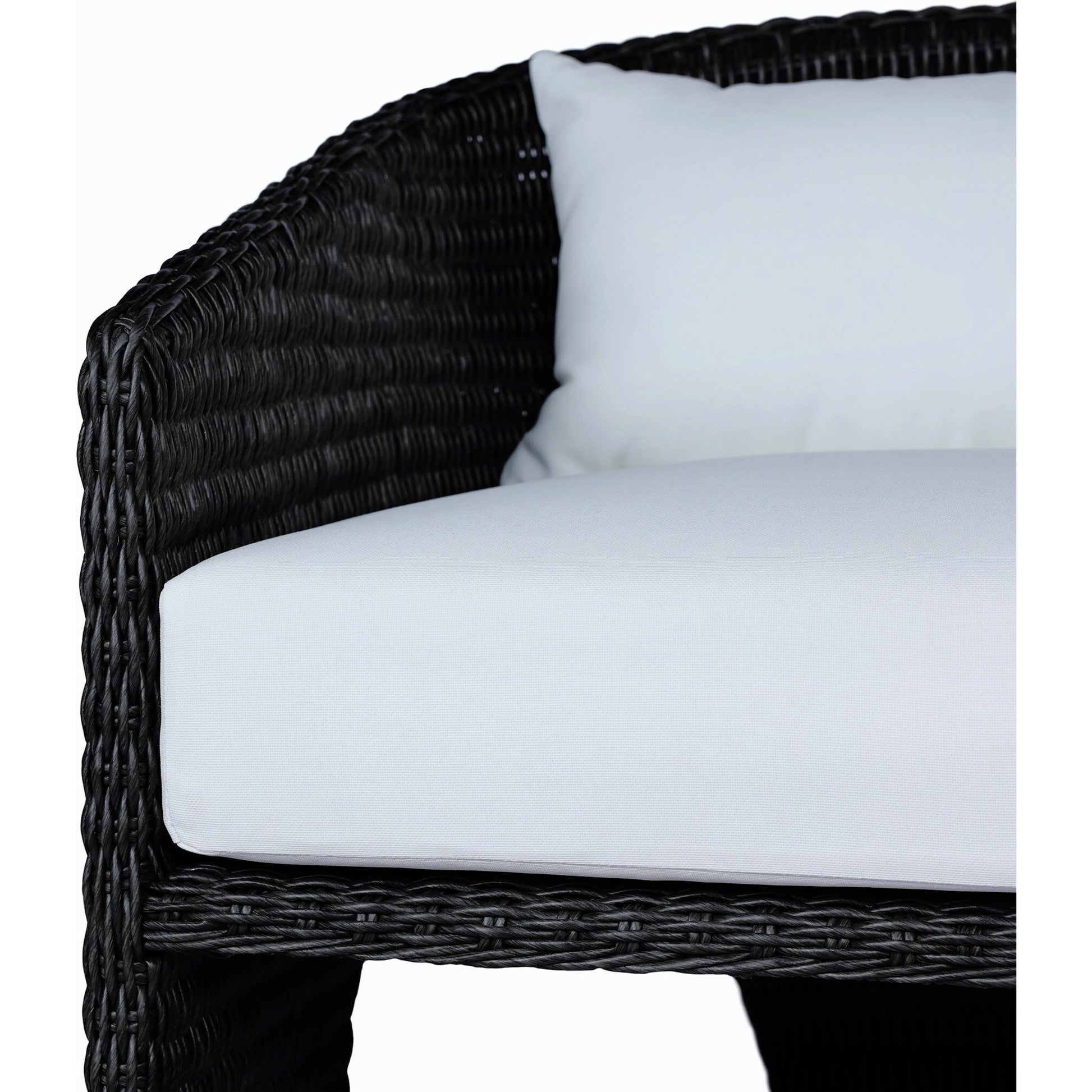 Fae Outdoor Chair by Four Hands in stinson white. Made from 100% olefin, 100% polyethylene, 91% polyurethane foam pad, 9% polyester fiber batting in a modern style.