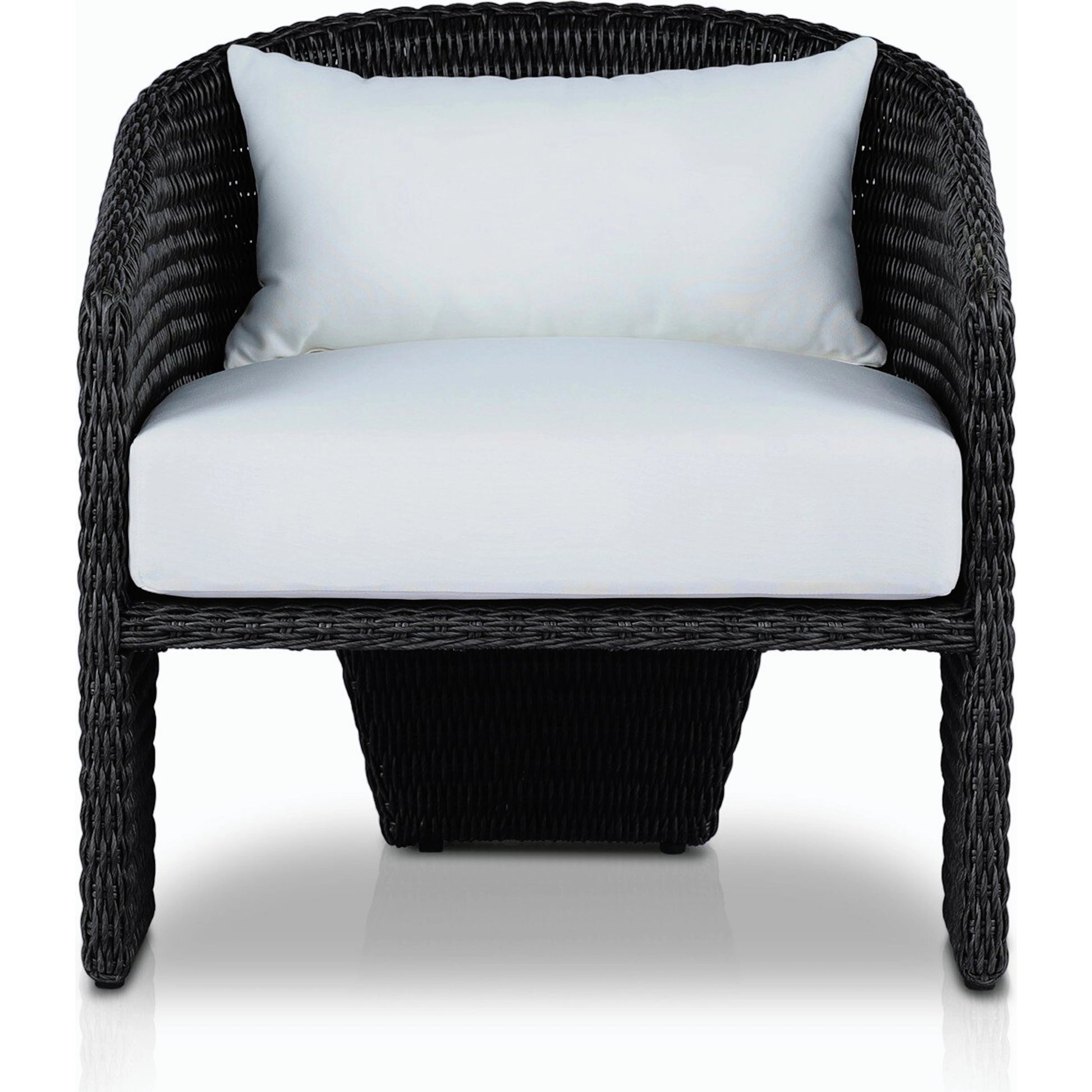Fae Outdoor Chair by Four Hands in stinson white. Made from 100% olefin, 100% polyethylene, 91% polyurethane foam pad, 9% polyester fiber batting in a modern style.