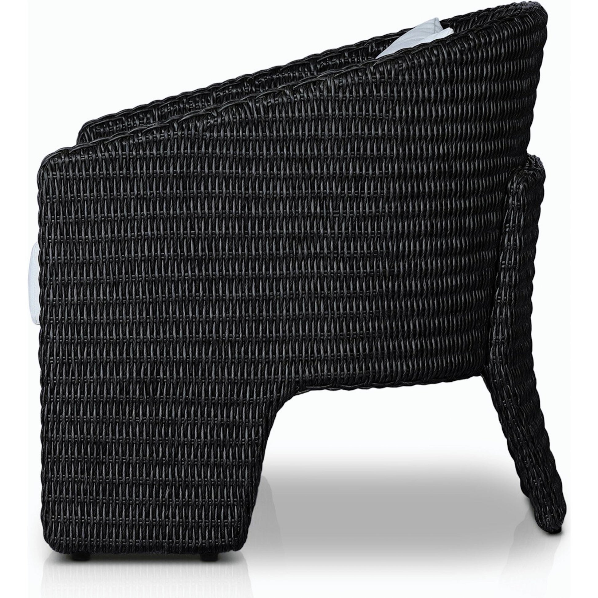 Fae Outdoor Chair by Four Hands in stinson white. Made from 100% olefin, 100% polyethylene, 91% polyurethane foam pad, 9% polyester fiber batting in a modern style.