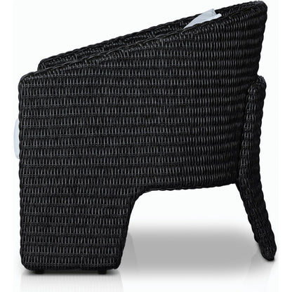 Fae Outdoor Chair by Four Hands in stinson white. Made from 100% olefin, 100% polyethylene, 91% polyurethane foam pad, 9% polyester fiber batting in a modern style.