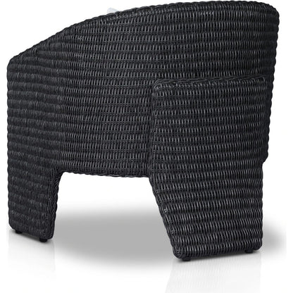 Fae Outdoor Chair by Four Hands in stinson white. Made from 100% olefin, 100% polyethylene, 91% polyurethane foam pad, 9% polyester fiber batting in a modern style.