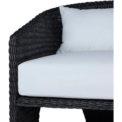 Fae Outdoor Chair by Four Hands in stinson white. Made from 100% olefin, 100% polyethylene, 91% polyurethane foam pad, 9% polyester fiber batting in a modern style.