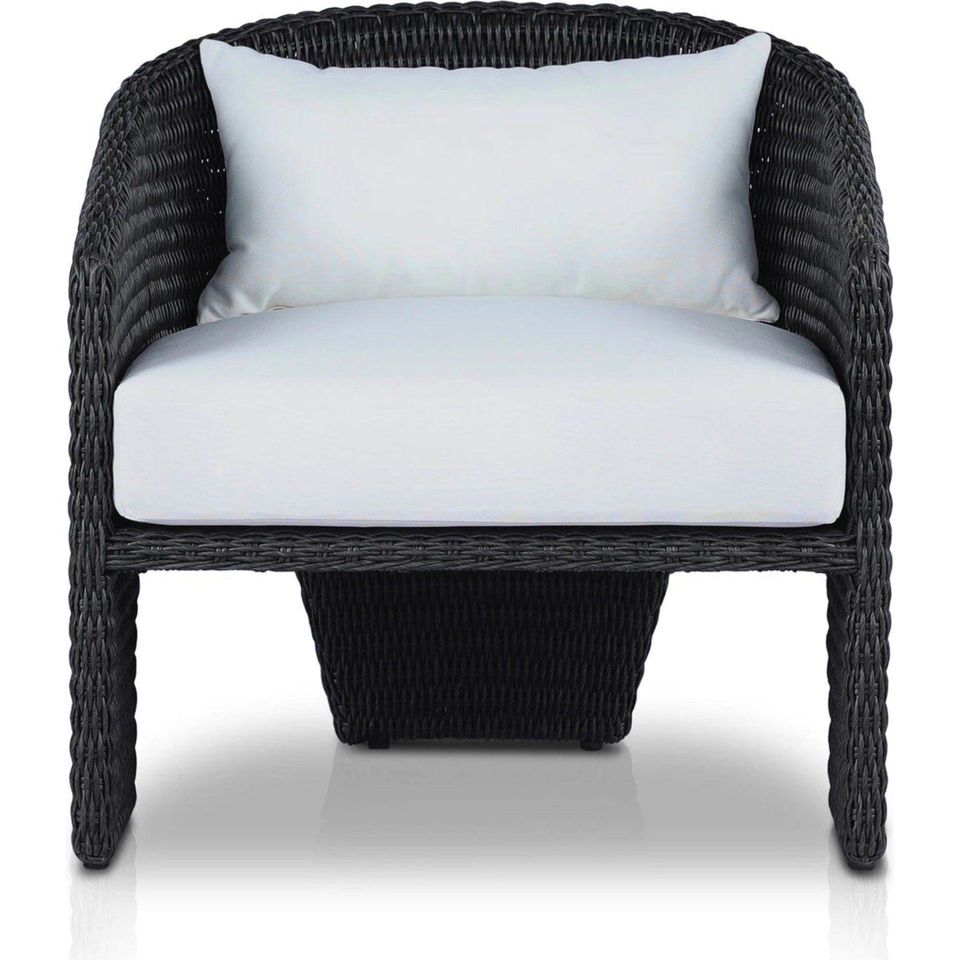 Fae Outdoor Chair by Four Hands in stinson white. Made from 100% olefin, 100% polyethylene, 91% polyurethane foam pad, 9% polyester fiber batting in a modern style.