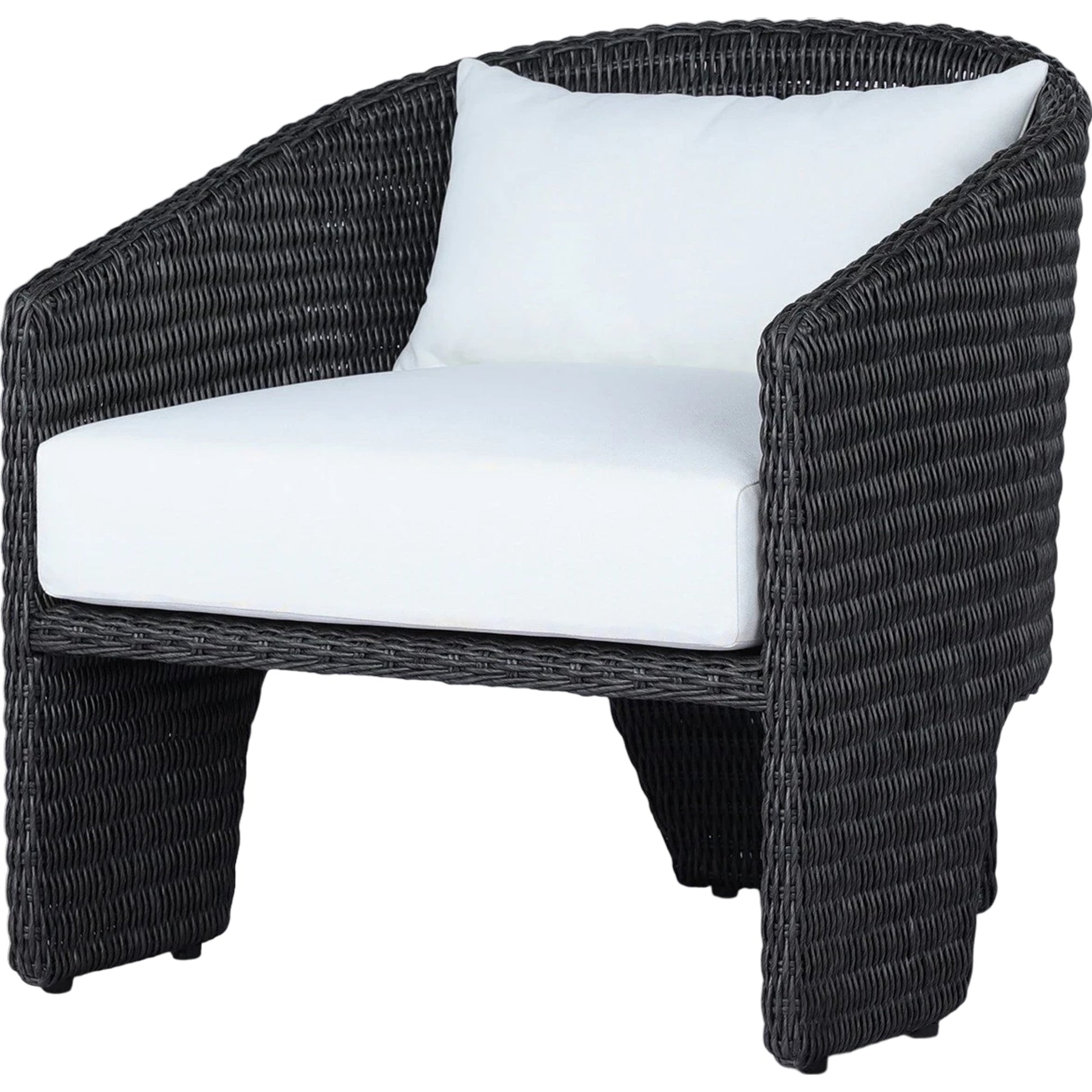 Fae Outdoor Chair by Four Hands in stinson white. Made from 100% olefin, 100% polyethylene, 91% polyurethane foam pad, 9% polyester fiber batting in a modern style.