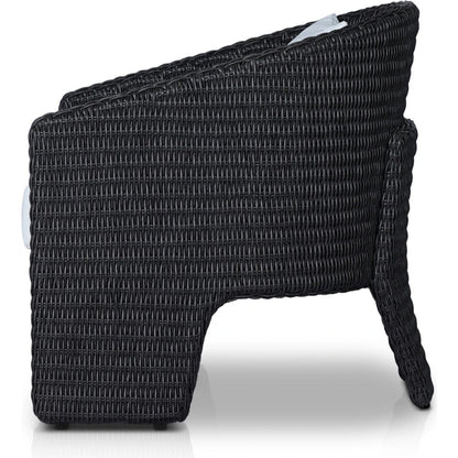 Fae Outdoor Chair by Four Hands in stinson white. Made from 100% olefin, 100% polyethylene, 91% polyurethane foam pad, 9% polyester fiber batting in a modern style.