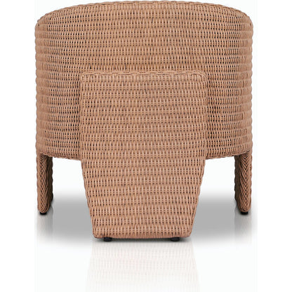 Fae Outdoor Chair by Four Hands in stinson white. Made from 100% olefin, 100% polyethylene, 91% polyurethane foam pad, 9% polyester fiber batting in a modern style.