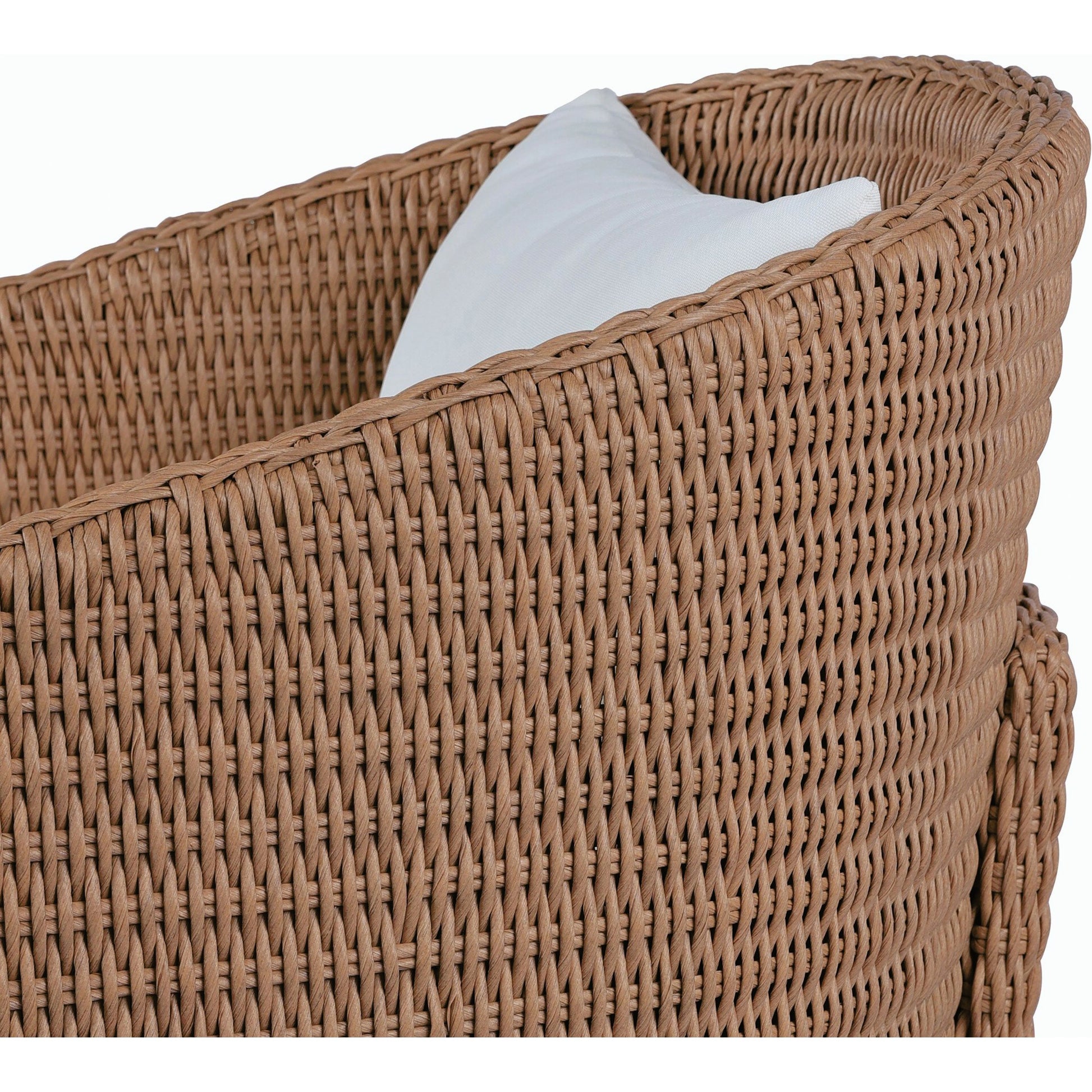Fae Outdoor Chair by Four Hands in stinson white. Made from 100% olefin, 100% polyethylene, 91% polyurethane foam pad, 9% polyester fiber batting in a modern style.