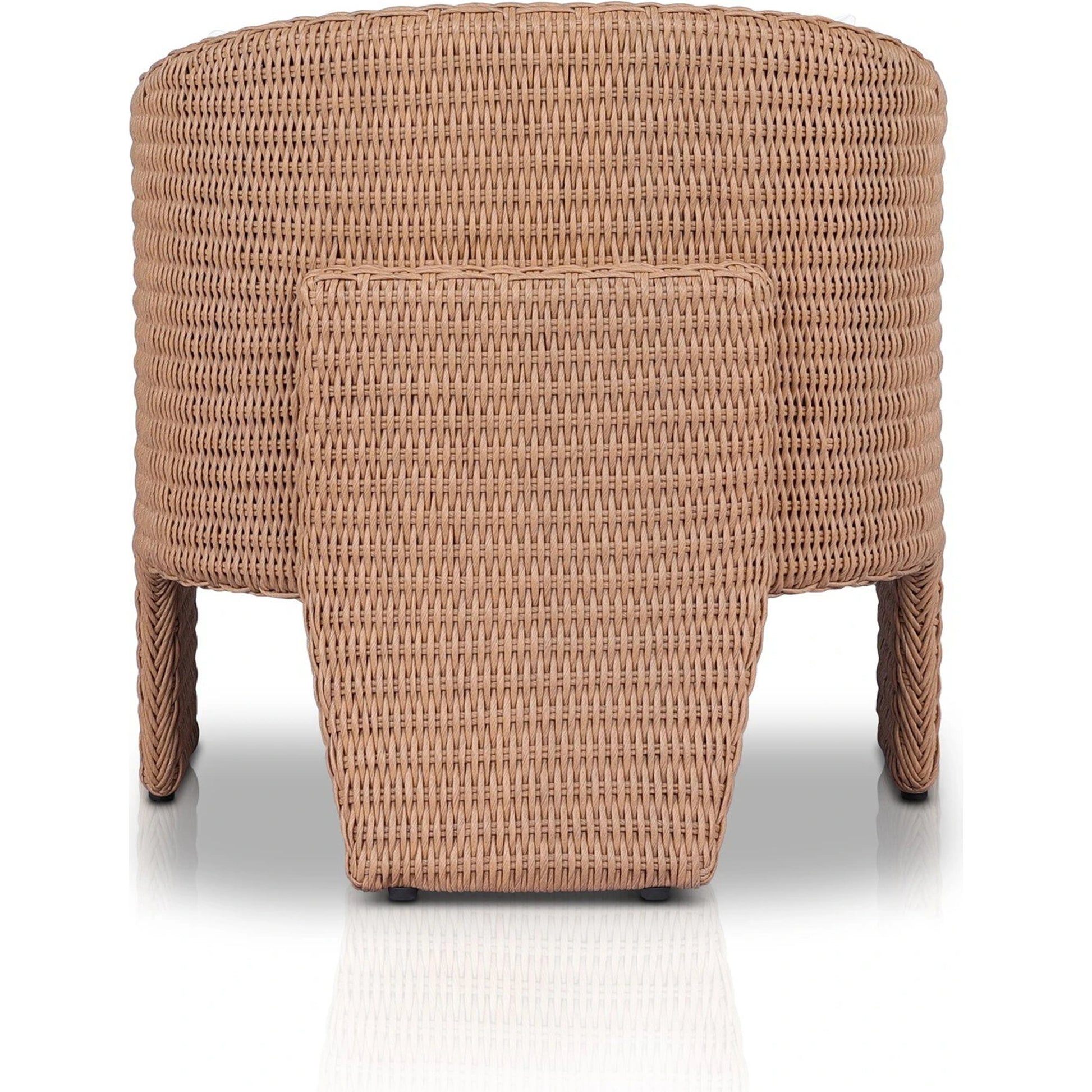 Fae Outdoor Chair by Four Hands in stinson white. Made from 100% olefin, 100% polyethylene, 91% polyurethane foam pad, 9% polyester fiber batting in a modern style.