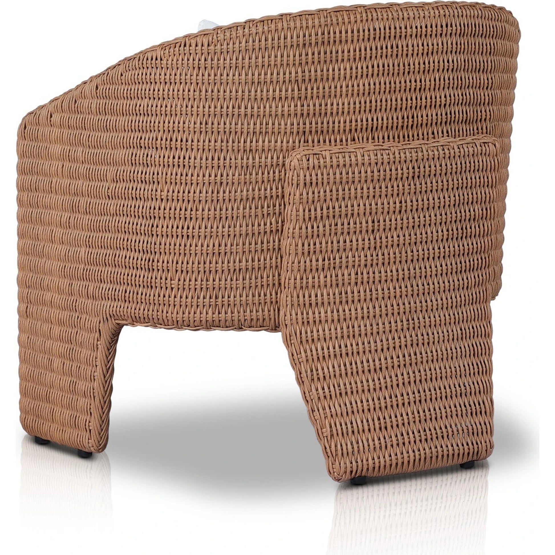Fae Outdoor Chair by Four Hands in stinson white. Made from 100% olefin, 100% polyethylene, 91% polyurethane foam pad, 9% polyester fiber batting in a modern style.