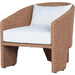 Fae Outdoor Chair by Four Hands in stinson white. Made from 100% olefin, 100% polyethylene, 91% polyurethane foam pad, 9% polyester fiber batting in a modern style.