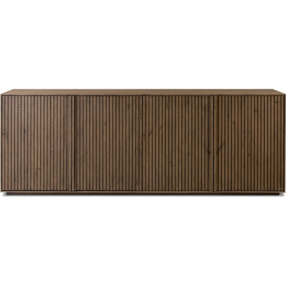 Leo Sideboard by Four Hands in rustic grey. Made from thick oak veneer, solid oak in a modern style.