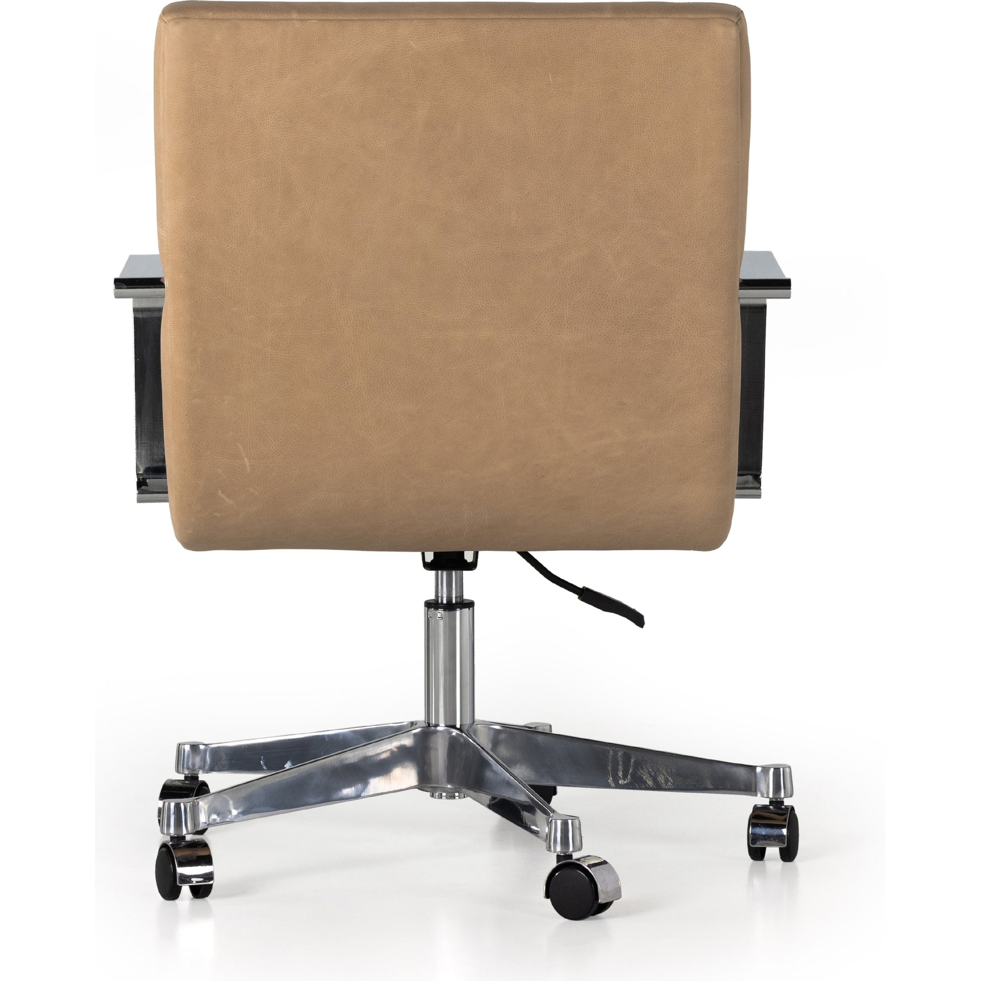 Jude Desk Chair by Four Hands in palermo nude. Made from top grain leather, aluminum, stainless steel in a transitional style.