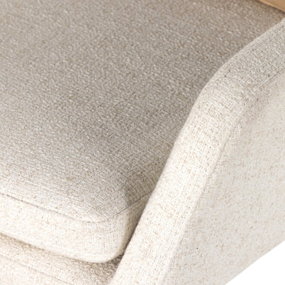 Leda Desk Chair by Four Hands in palermo nude, omari natural. Made from aluminum, 79% polyester, 16% viscose (rayon), 5% flax, linen, top grain leather in a transitional style.