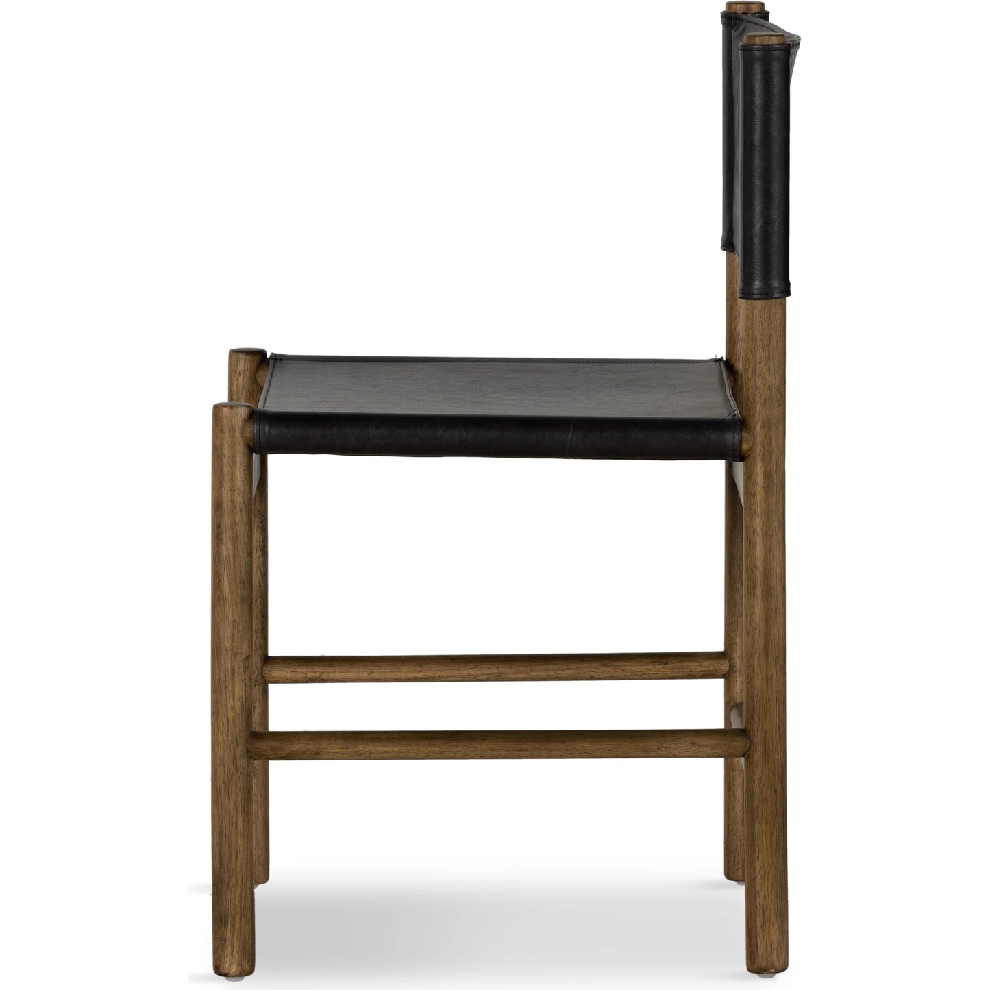 006 SI-1977440 | Additional Silo | Kena Dining Chair by Four Hands in sonoma black, vintage natural. Made from top grain leather, solid parawood in a modern style.