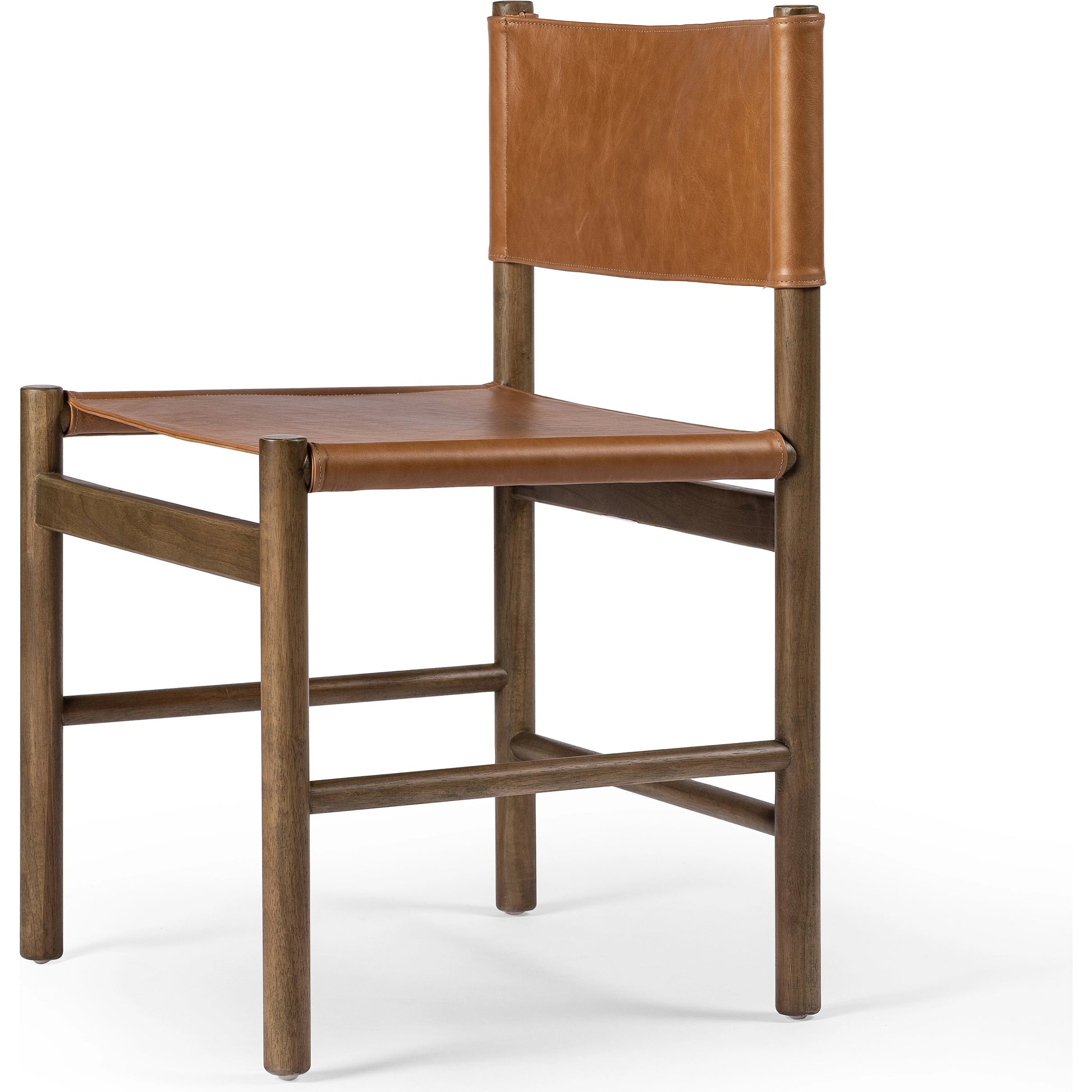 Kena Dining Chair by Four Hands. Made from top grain leather, solid parawood in a modern style.