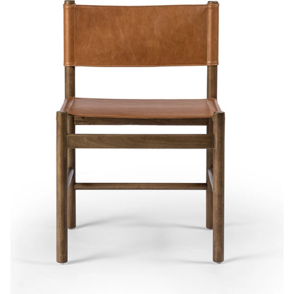 Kena Dining Chair by Four Hands. Made from top grain leather, solid parawood in a modern style.
