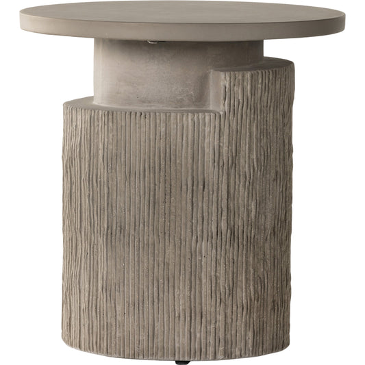 Huron Outdoor End Table by Four Hands in flint. Made from concrete in a modern style.