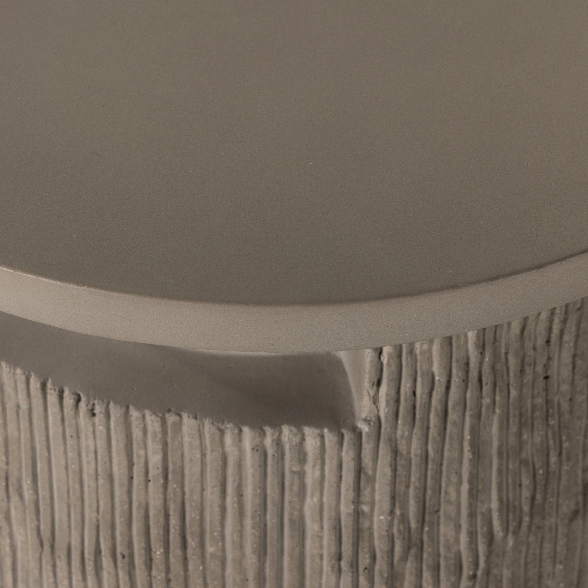 Huron Outdoor End Table by Four Hands in flint. Made from concrete in a modern style.