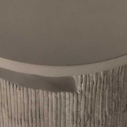 Huron Outdoor End Table by Four Hands in flint. Made from concrete in a modern style.