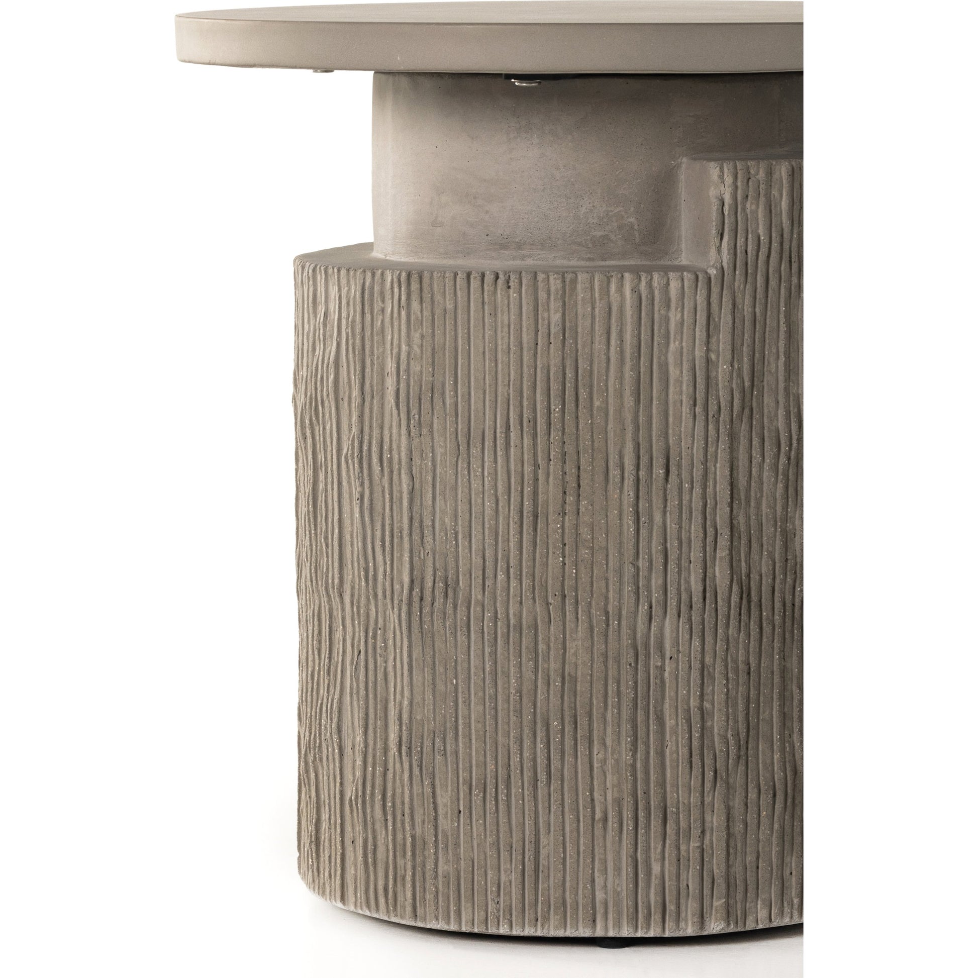 Huron Outdoor End Table by Four Hands in flint. Made from concrete in a modern style.