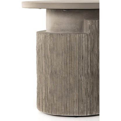 Huron Outdoor End Table by Four Hands in flint. Made from concrete in a modern style.