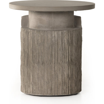 Huron Outdoor End Table by Four Hands in flint. Made from concrete in a modern style.