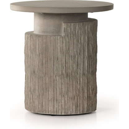 Huron Outdoor End Table by Four Hands in flint. Made from concrete in a modern style.