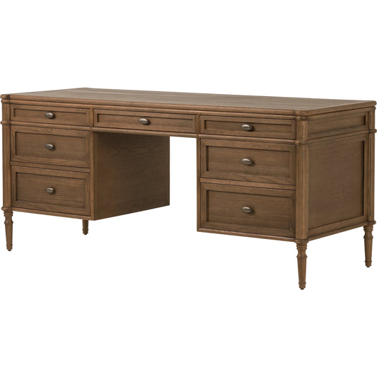 Toulouse Executive Desk by Four Hands. Made from solid oak, oak veneer in a modern style.
