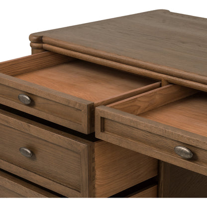 Toulouse Executive Desk by Four Hands. Made from solid oak, oak veneer in a modern style.