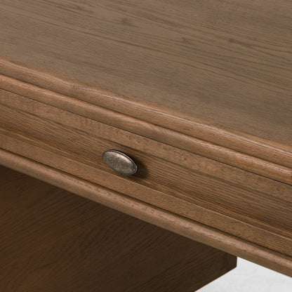 Toulouse Executive Desk by Four Hands. Made from solid oak, oak veneer in a modern style.