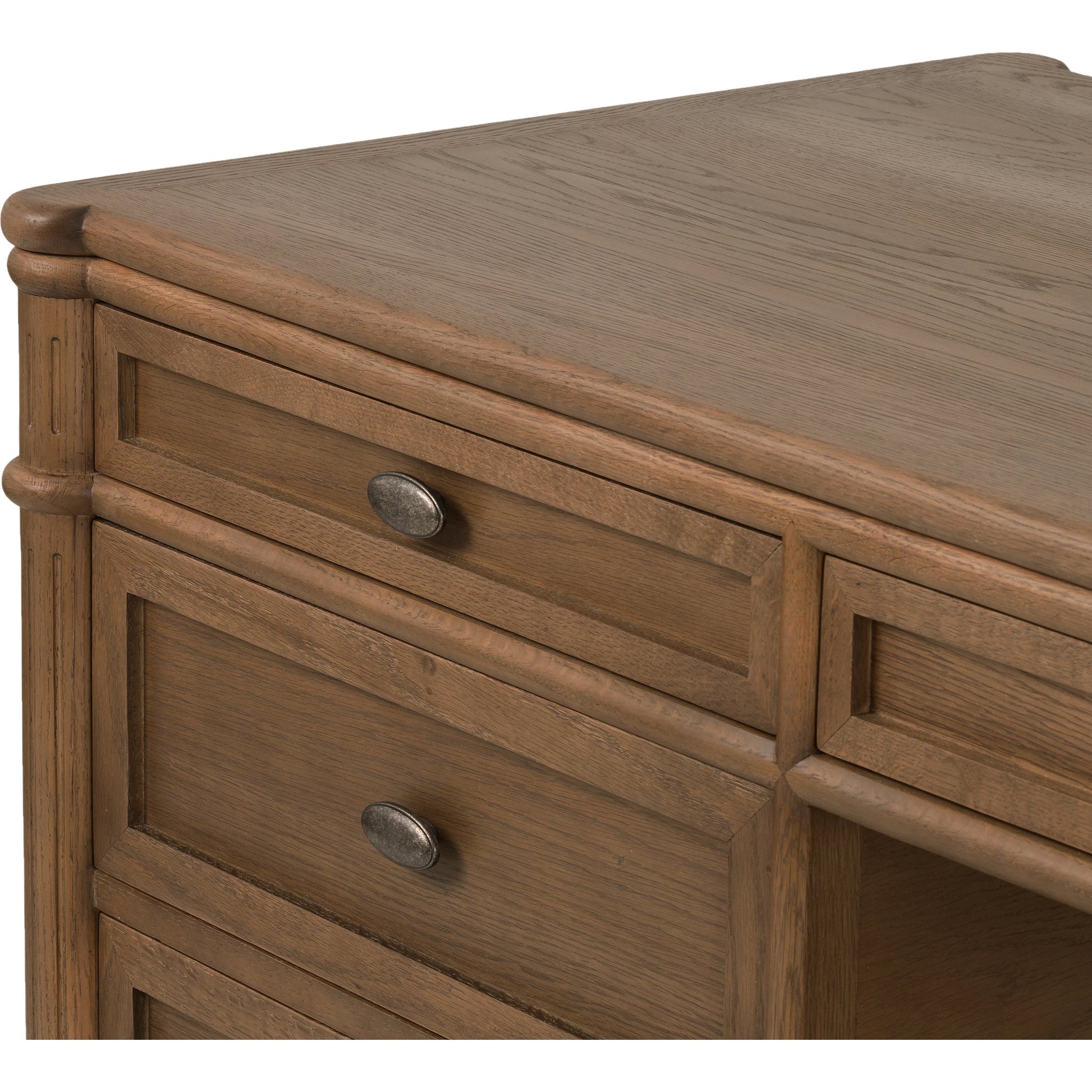 Toulouse Executive Desk by Four Hands. Made from solid oak, oak veneer in a modern style.