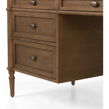 Toulouse Executive Desk by Four Hands. Made from solid oak, oak veneer in a modern style.