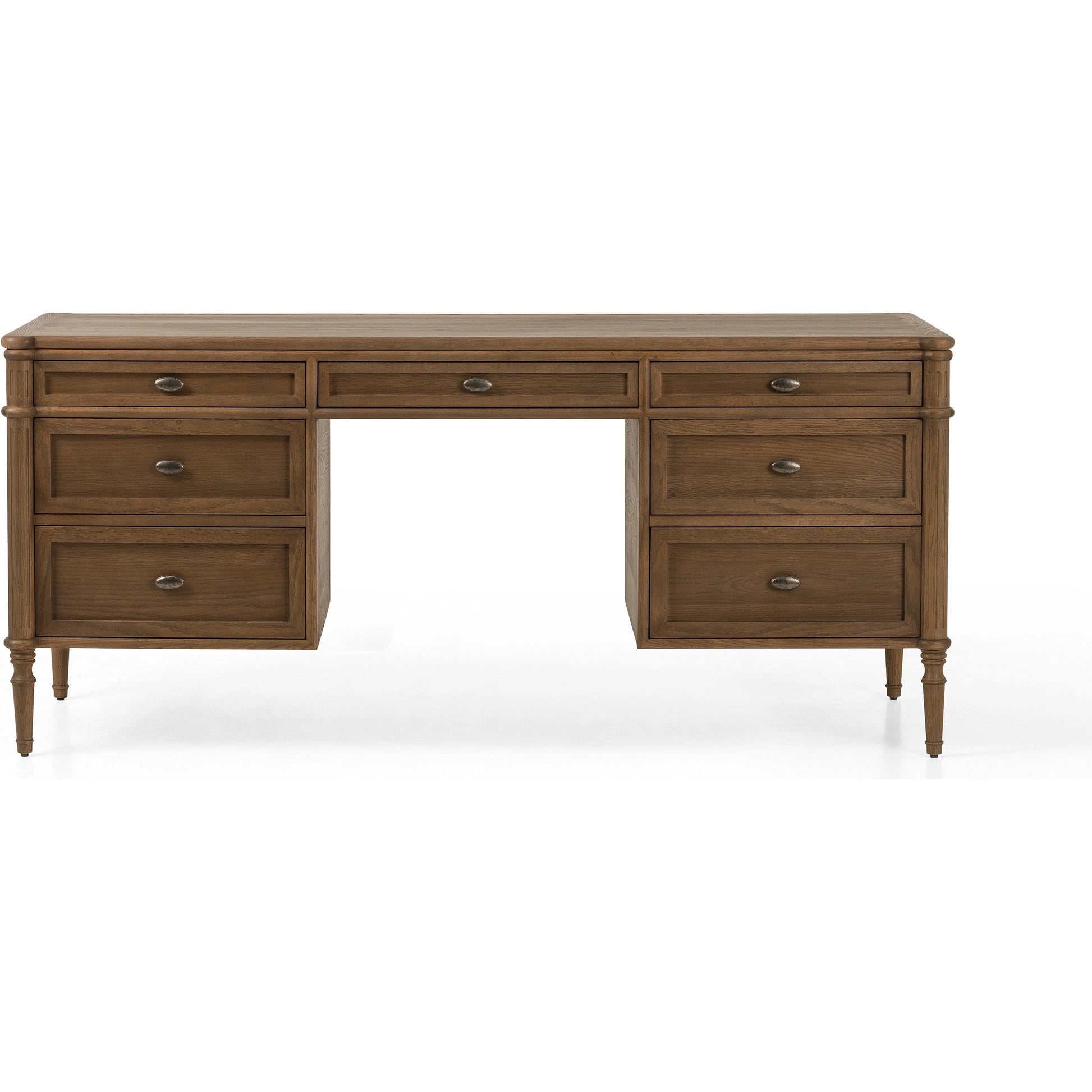 Toulouse Executive Desk by Four Hands. Made from solid oak, oak veneer in a modern style.