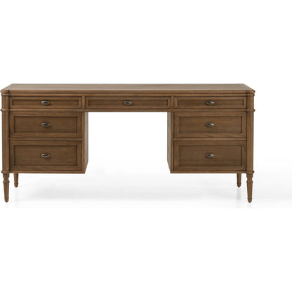 Toulouse Executive Desk by Four Hands. Made from solid oak, oak veneer in a modern style.