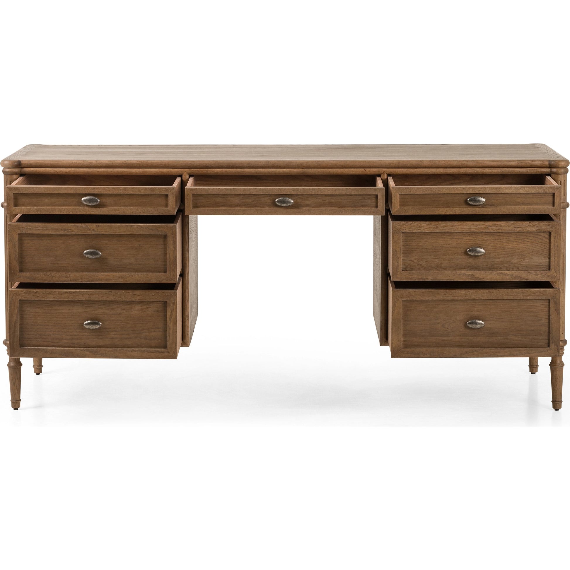 Toulouse Executive Desk by Four Hands. Made from solid oak, oak veneer in a modern style.