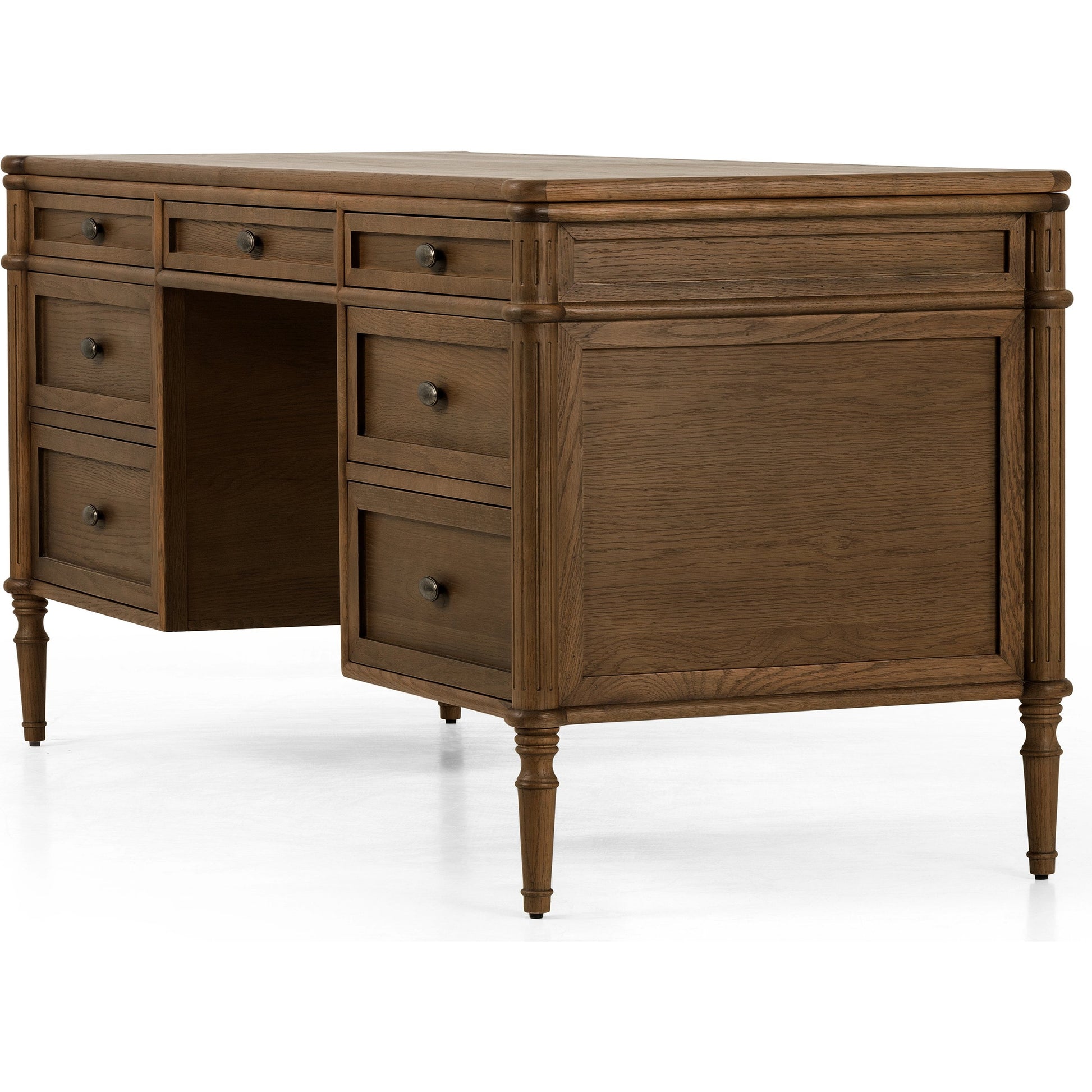 Toulouse Executive Desk by Four Hands. Made from solid oak, oak veneer in a modern style.
