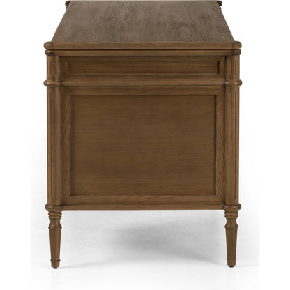Toulouse Executive Desk by Four Hands. Made from solid oak, oak veneer in a modern style.