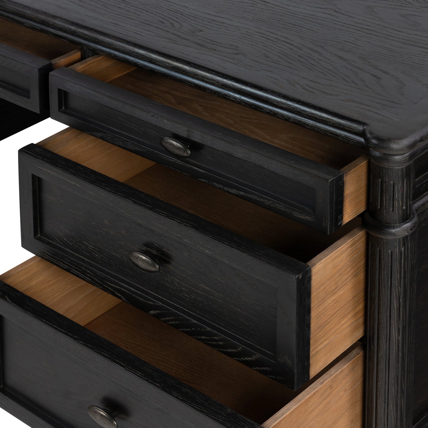 011 SI-1977874 | Additional Silo | Toulouse Executive Desk by Four Hands. Made from solid oak, oak veneer in a modern style.