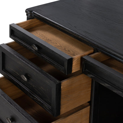 Toulouse Executive Desk by Four Hands. Made from solid oak, oak veneer in a modern style.