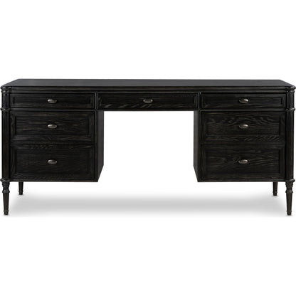 Toulouse Executive Desk by Four Hands. Made from solid oak, oak veneer in a modern style.