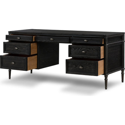 Toulouse Executive Desk by Four Hands. Made from solid oak, oak veneer in a modern style.
